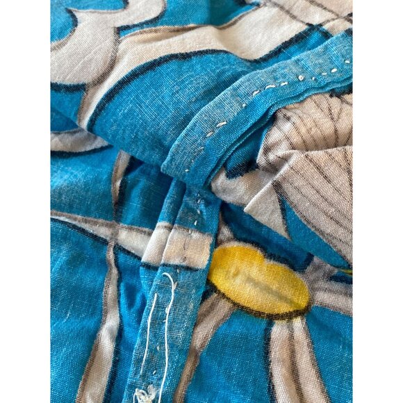 Fabric Retro Teal Garden Quilting Sewing Cloth 88 x 52 Inch Art Craft Remnant - Picture 6 of 7